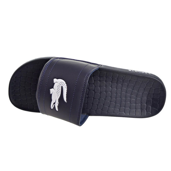 Lacoste Fraisier 118 1 US Cam Synthetic Navy/White Men\'s Slide Sandal Size 17